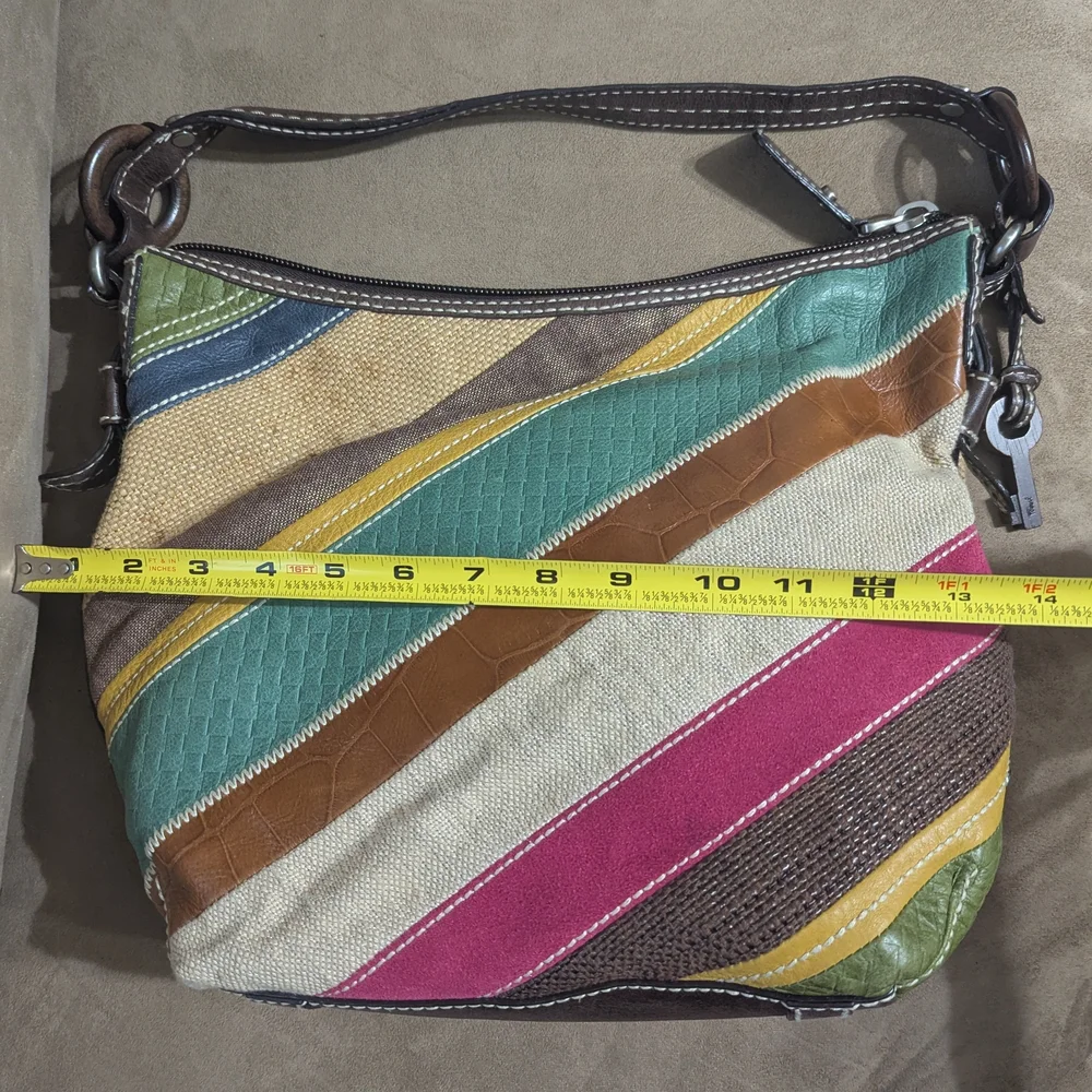 Fossil Multicolor Striped Hobo Bag